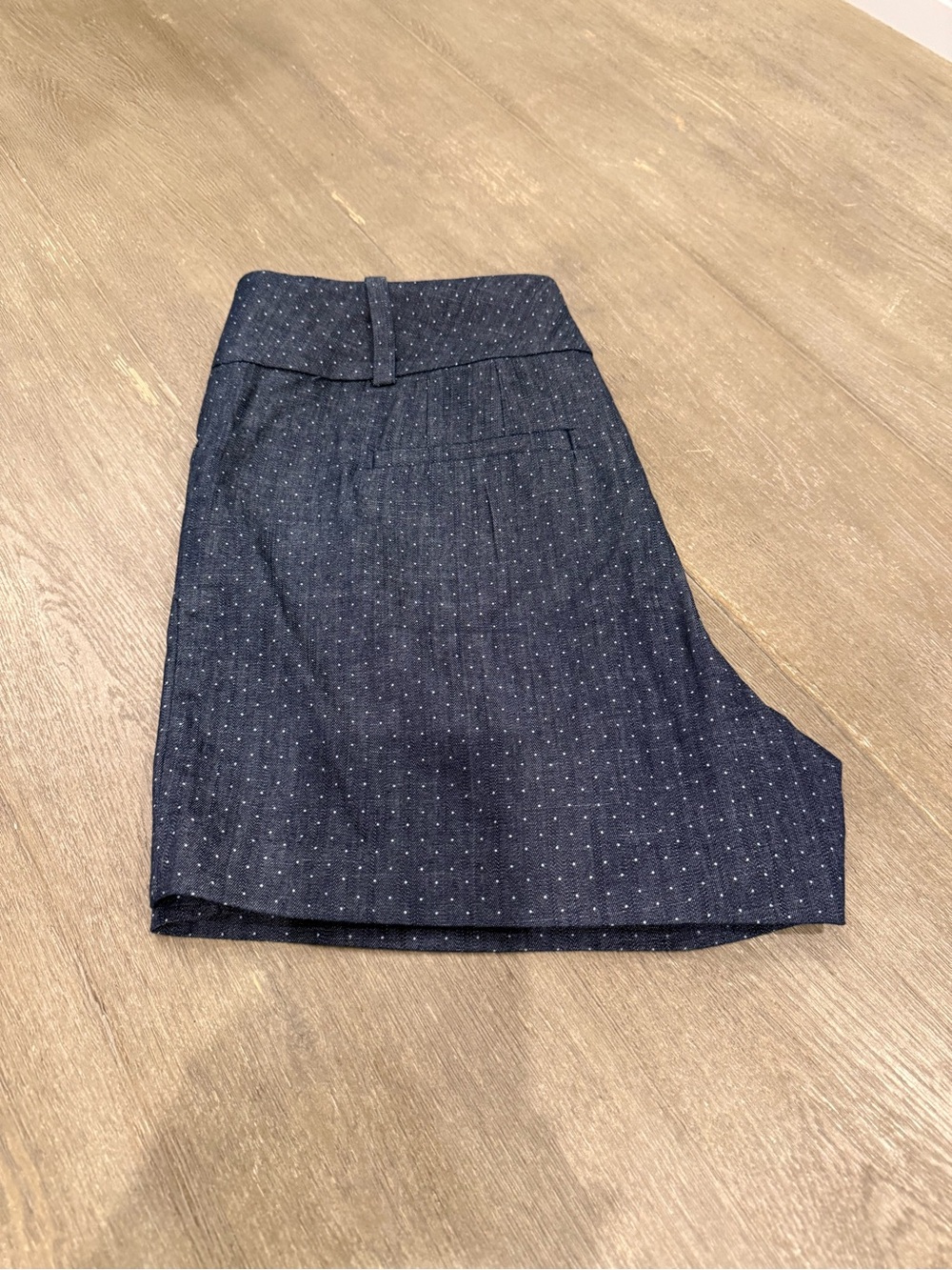 Ann Taylor Navy Pin Dot High-Waist Shorts (in great condition!) - Picture 3 of 4